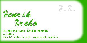 henrik krcho business card